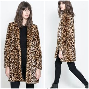 Zara Faux Fur Leopard Coat